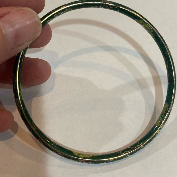 Vintage Cloisonné Bracelet Green Yellow Blue Eggshell Good Condition Rare - Picture 4 of 10
